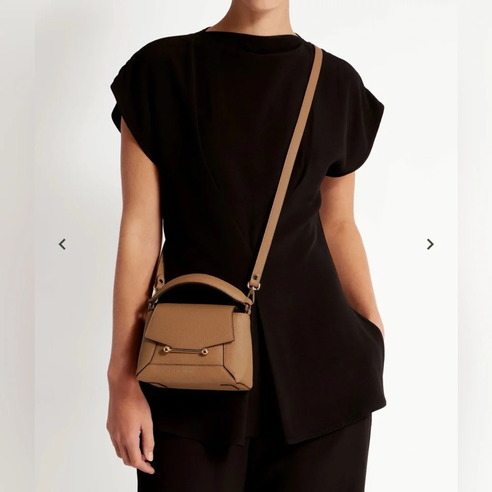 Strathberry Mosaic Nano Crossbody Bag In Caramel - Picture 7 of 16